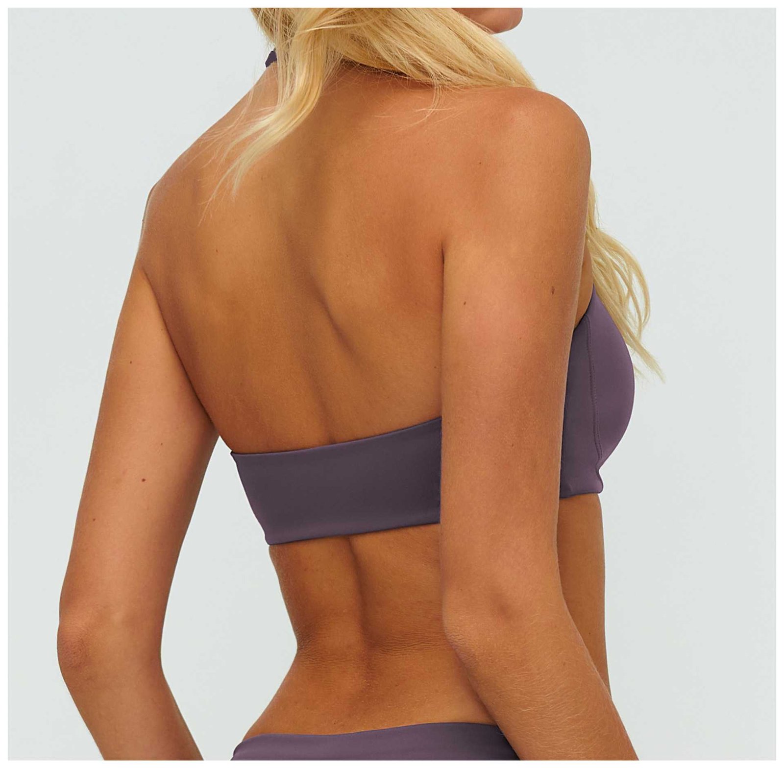 Brushed Halter Neck Hollow-Out Back Sports Bra