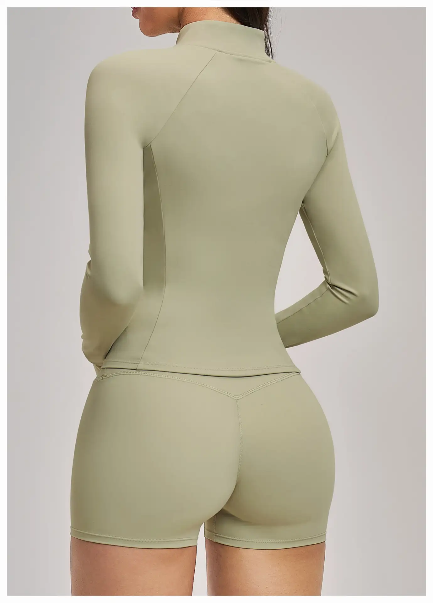 Brushed Long Sleeve Yoga Jacket with Thumbholes | OUYI Activewear