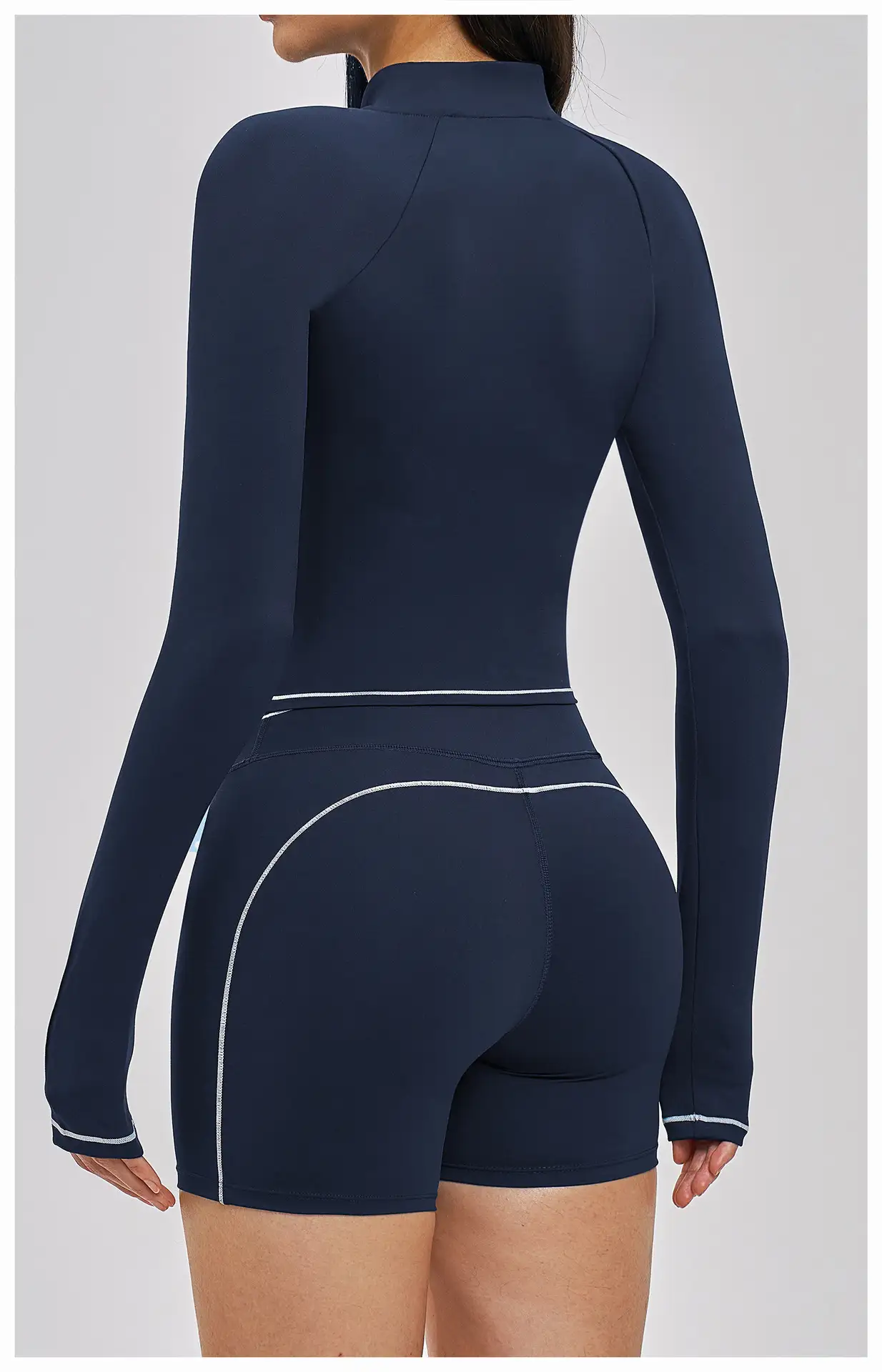 Contrast Color Brushed Yoga Jacket Manufacturer | OUYI Activewear