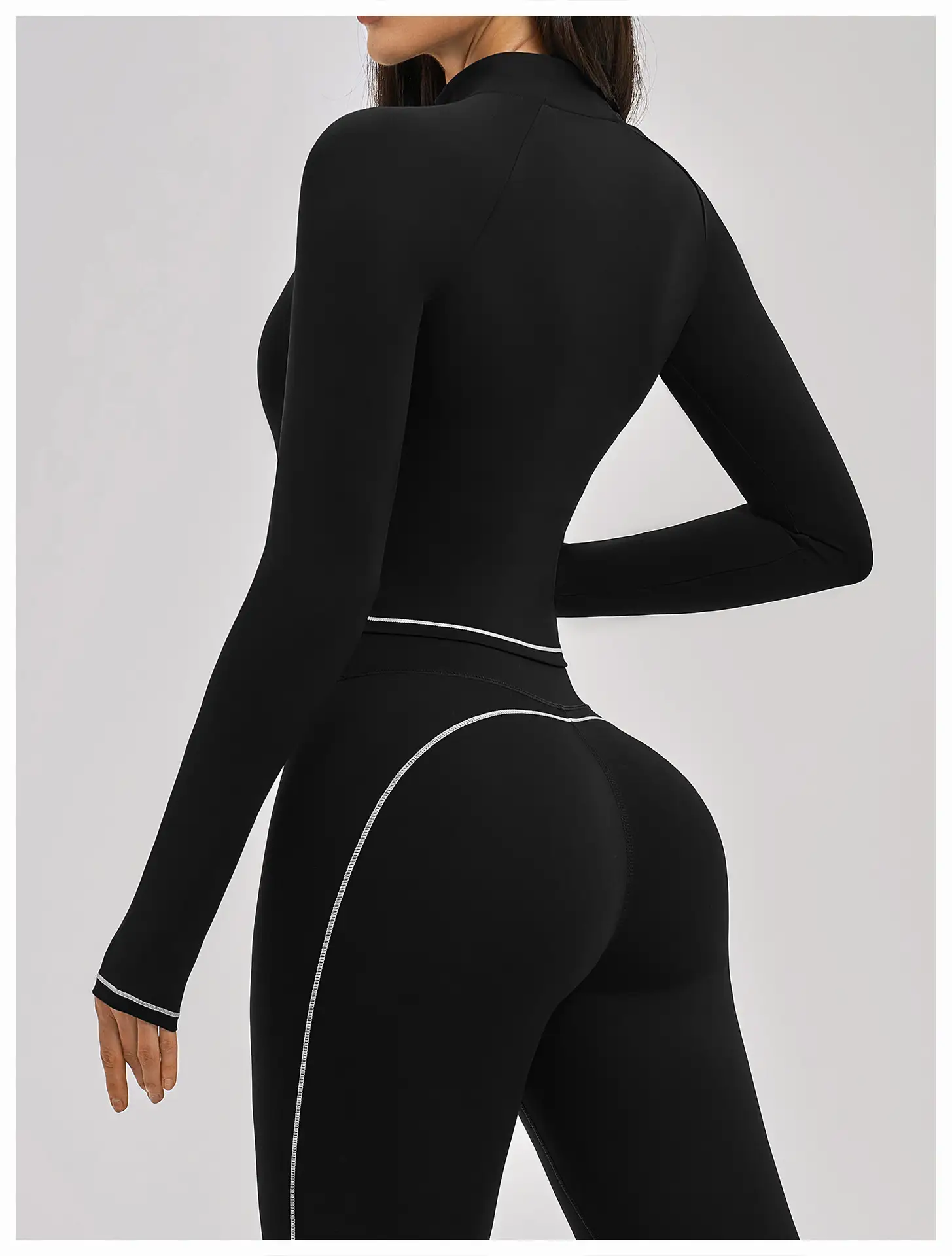 Contrast Color Brushed Yoga Jacket Manufacturer | OUYI Activewear