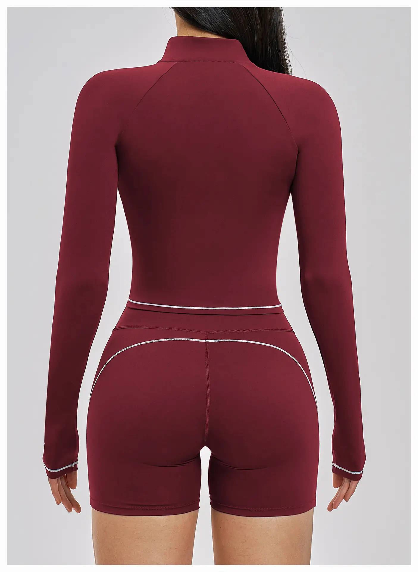 Contrast Color Brushed Yoga Jacket Manufacturer | OUYI Activewear