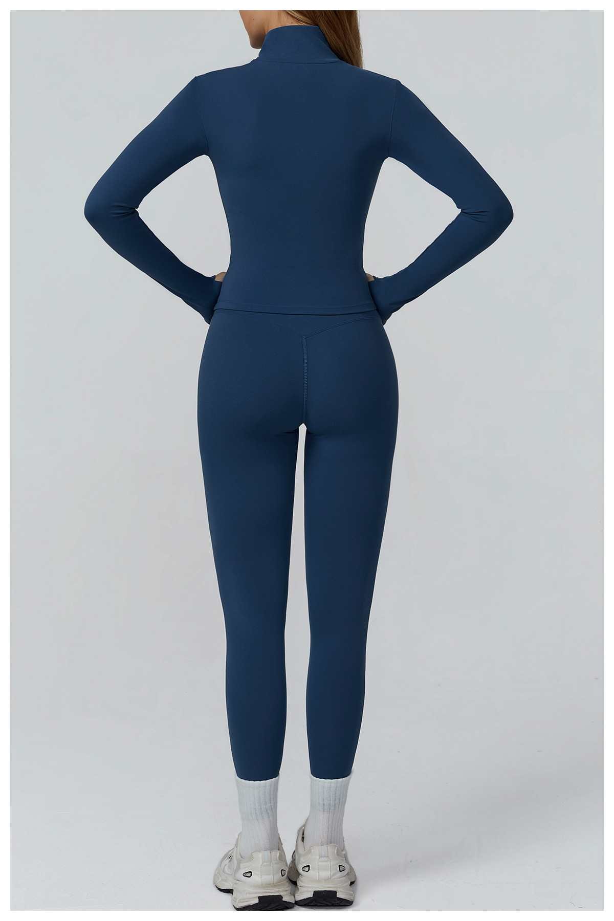 Contrast Color Brushed Zip-Up Yoga Jacket Manufacturer - Custom OEM Private Label Activewear