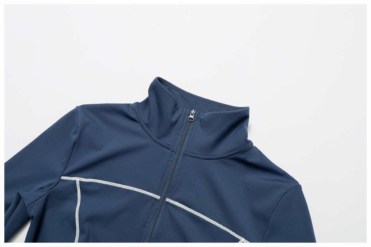 Contrast Color Brushed Zip-Up Yoga Jacket Manufacturer - Custom OEM Private Label Activewear