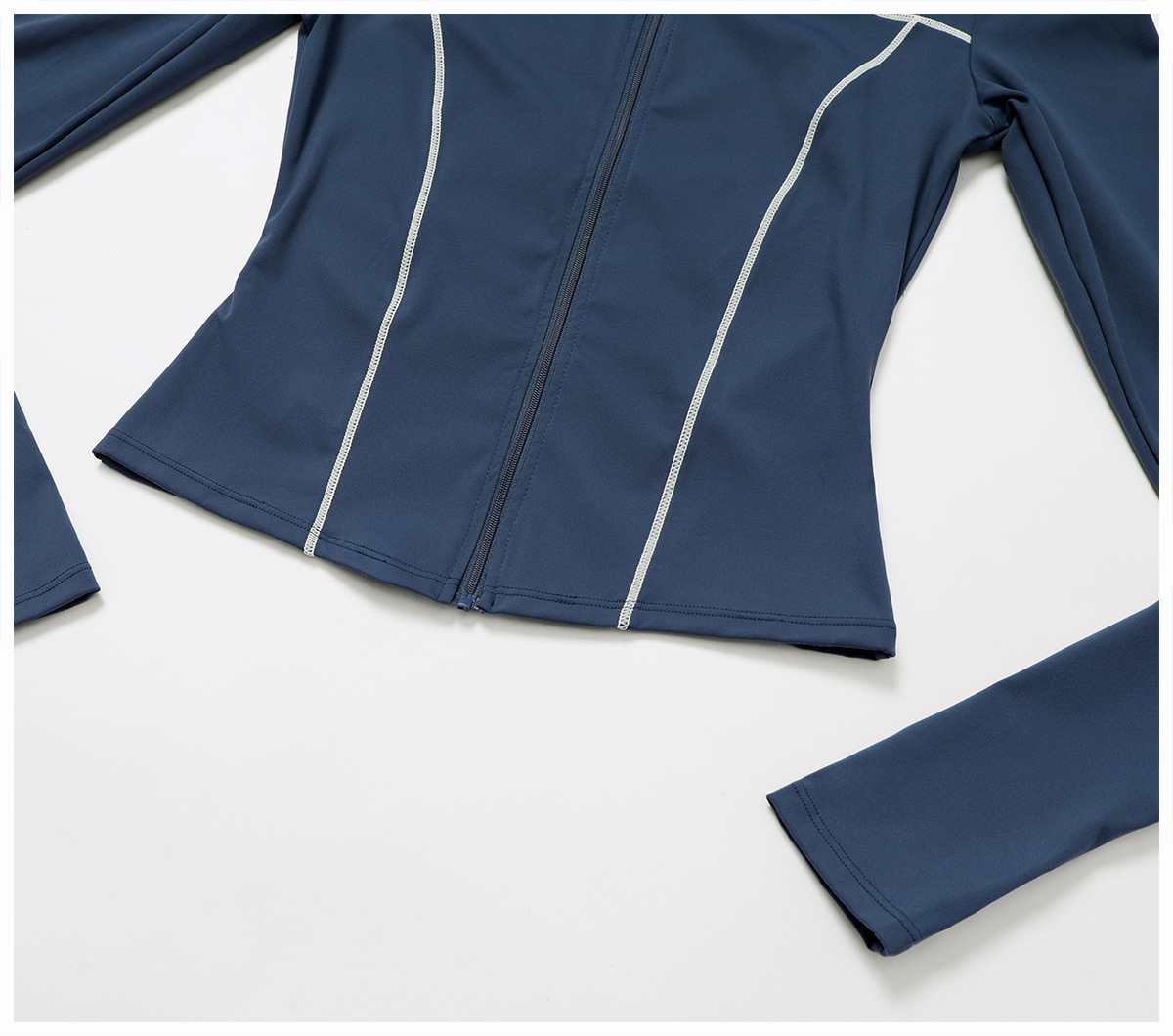 Contrast Color Brushed Zip-Up Yoga Jacket Manufacturer - Custom OEM Private Label Activewear