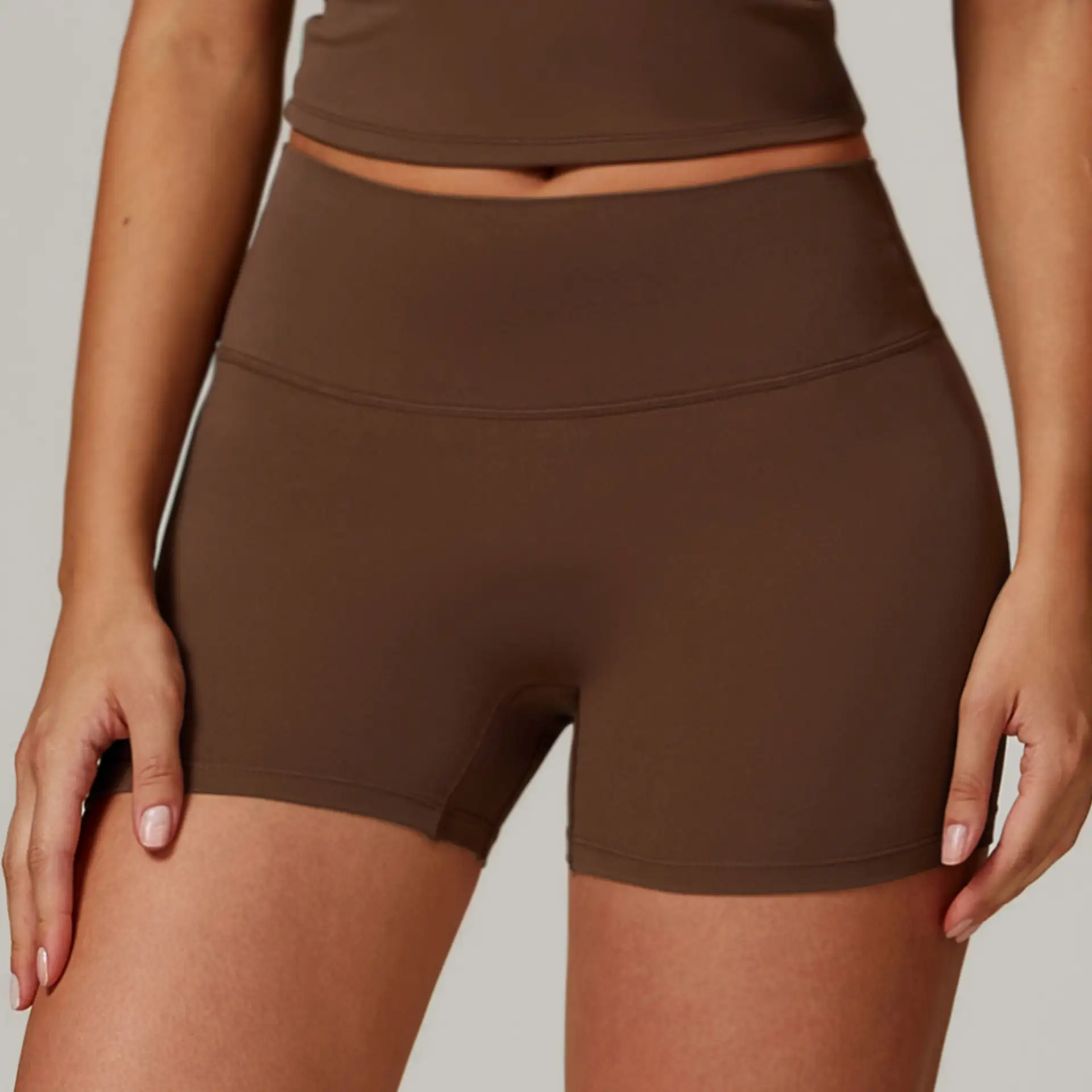 High Waisted Brushed Yoga Shorts | OUYI Activewear