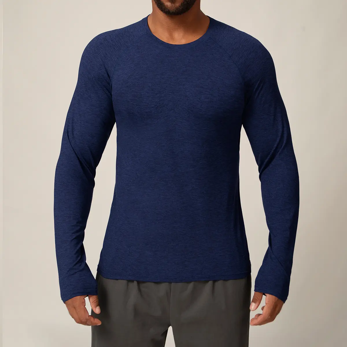 Men's Quick-Dry Performance Long Sleeve with Thumbholes | OUYI Activewear