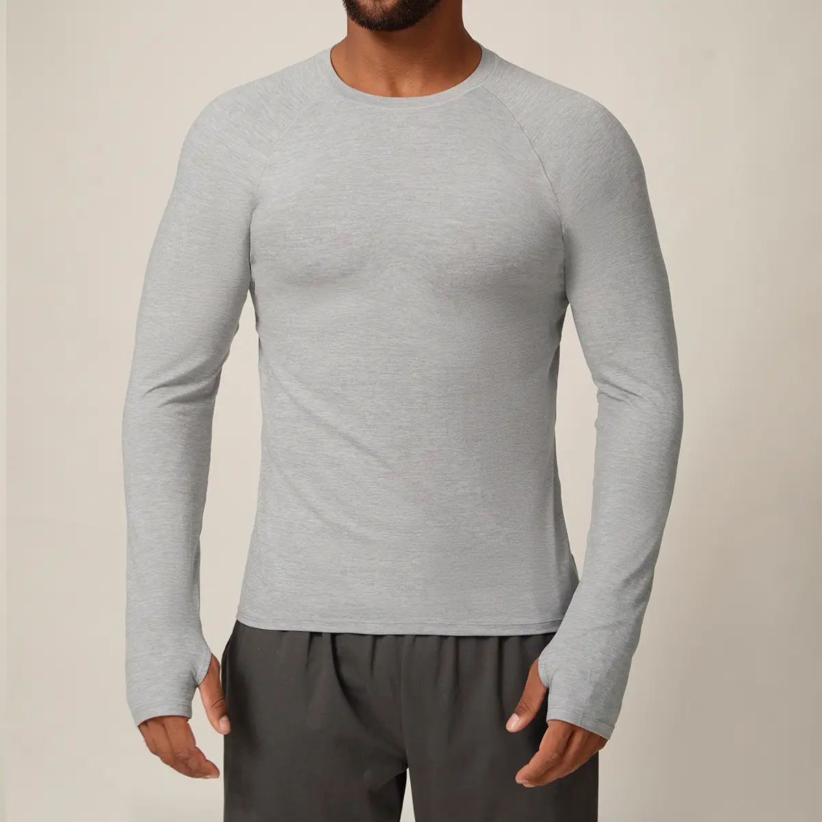 Men's Quick-Dry Performance Long Sleeve with Thumbholes | OUYI Activewear