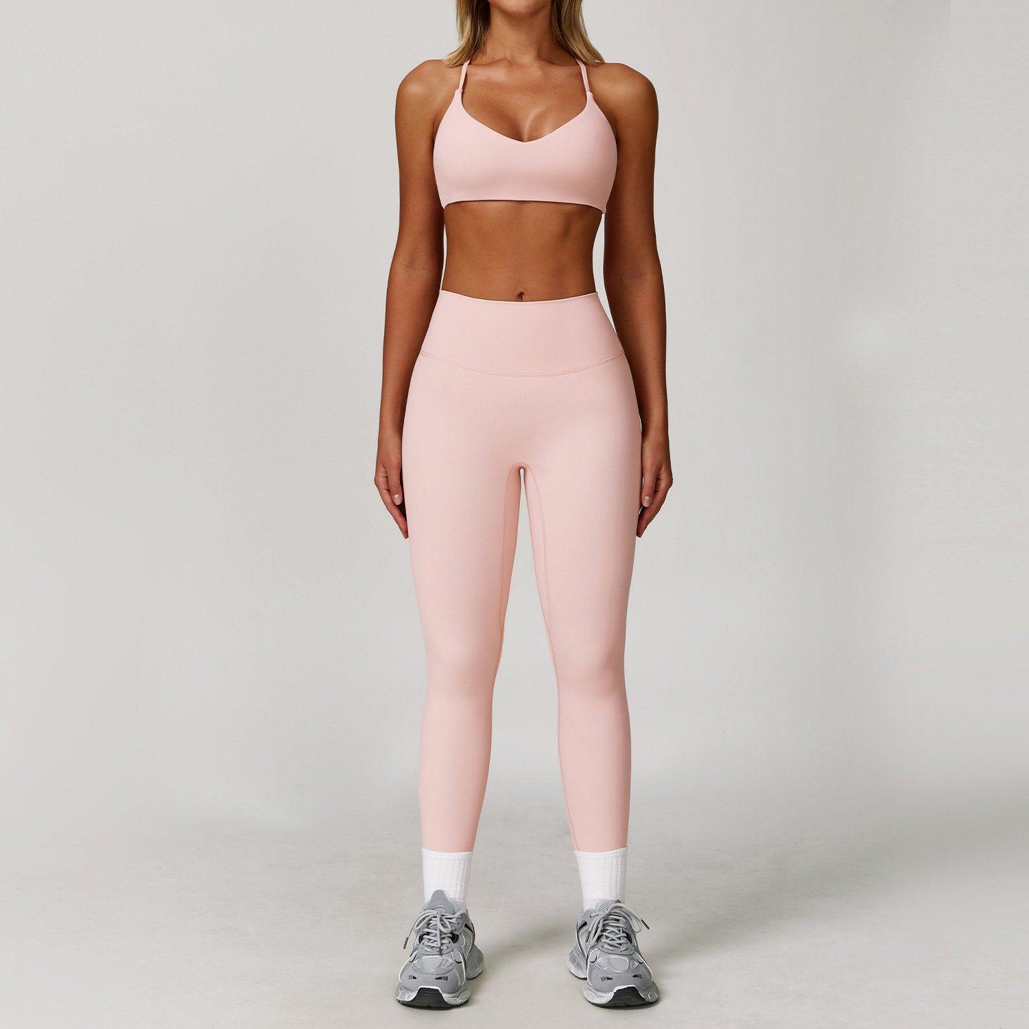 Nude-Feel Halter Sports Bra for Yoga & Fitness