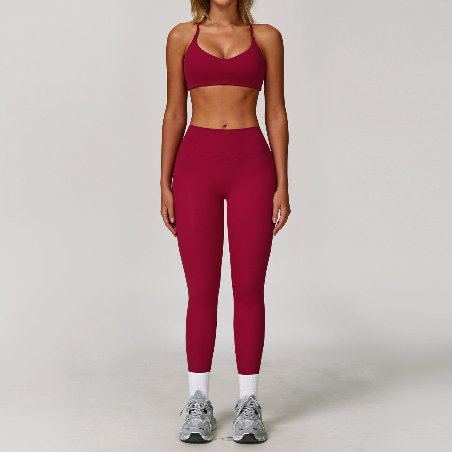 Nude-Feel Halter Sports Bra for Yoga & Fitness