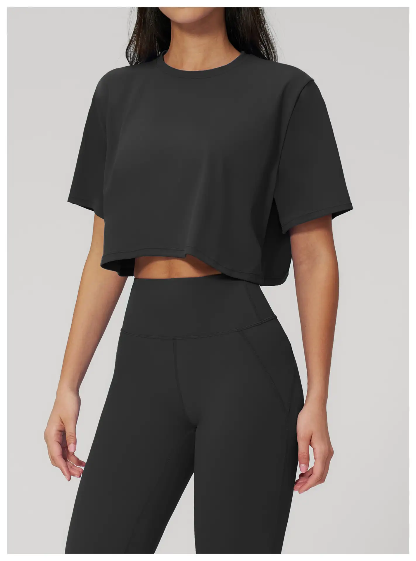 Cropped Oversized Sports T-Shirt | OUYI Activewear