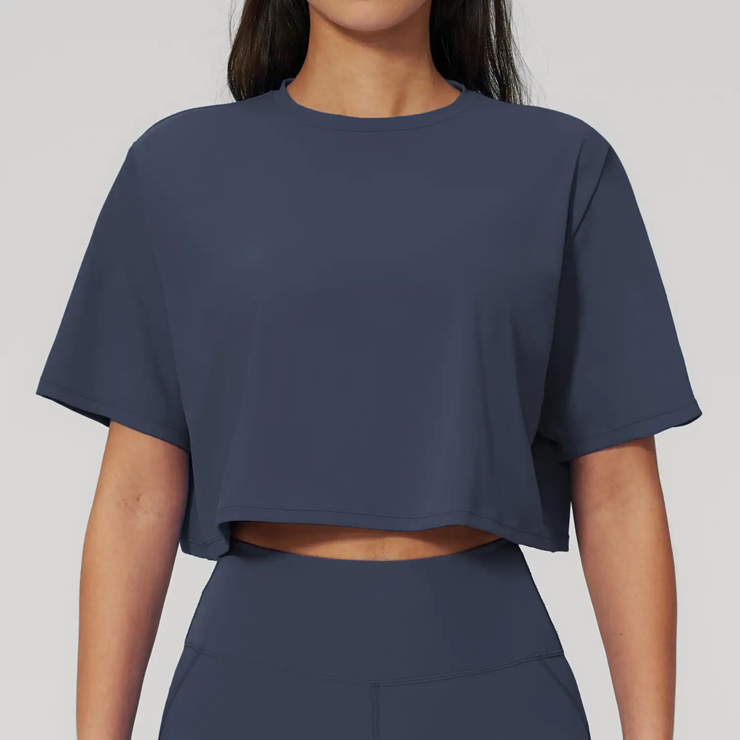 Cropped Oversized Sports T-Shirt | OUYI Activewear
