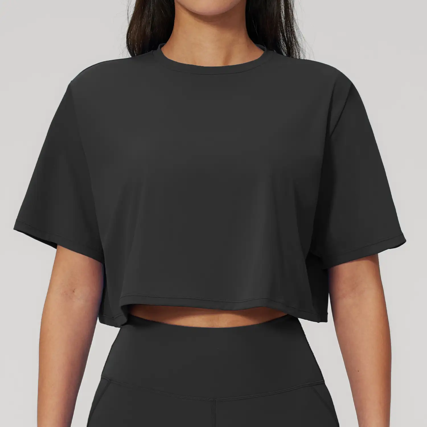 Cropped Oversized Sports T-Shirt | OUYI Activewear