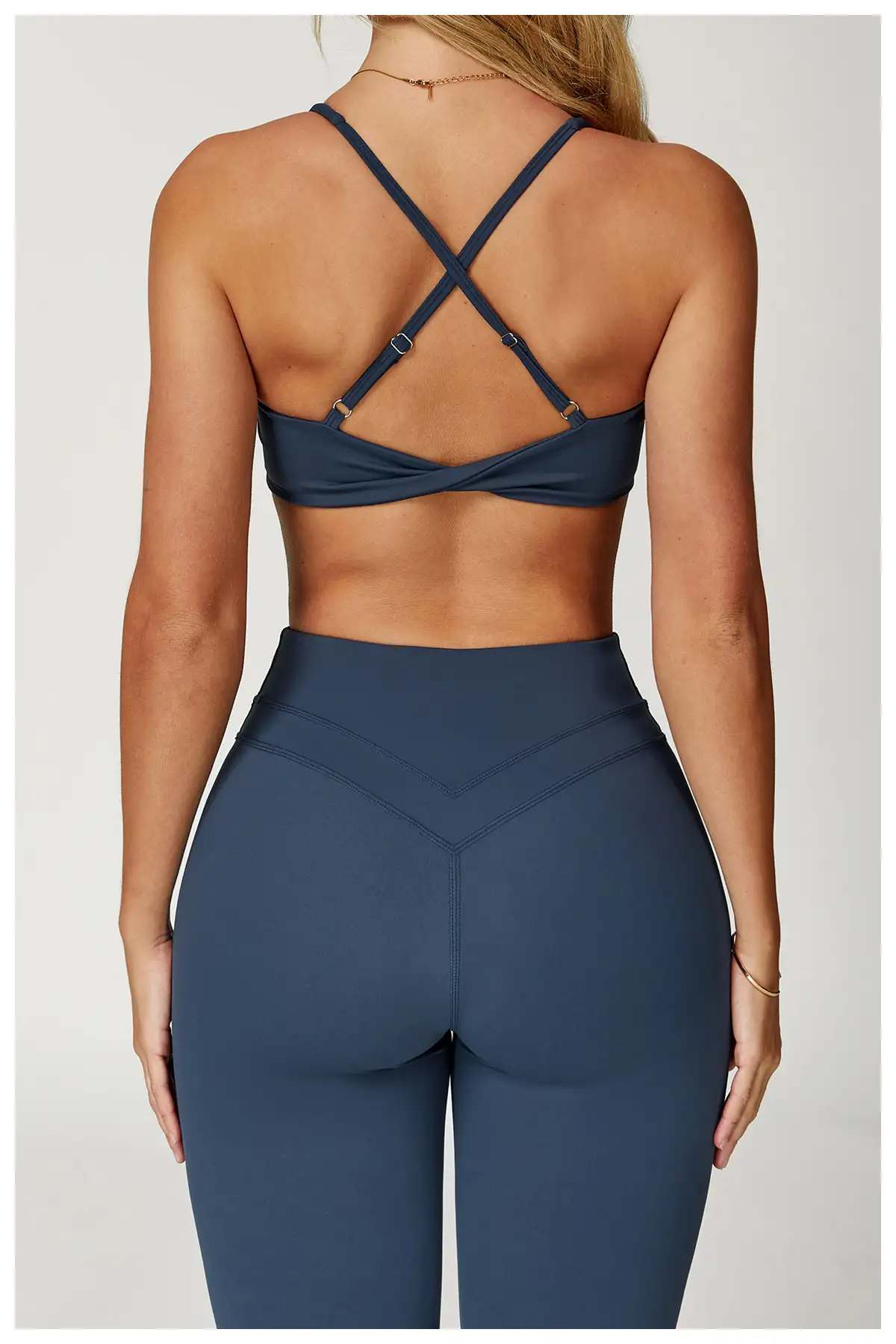 Criss-Cross Back V-Waist Yoga Set with Brushed Finish | OUYI Activewear
