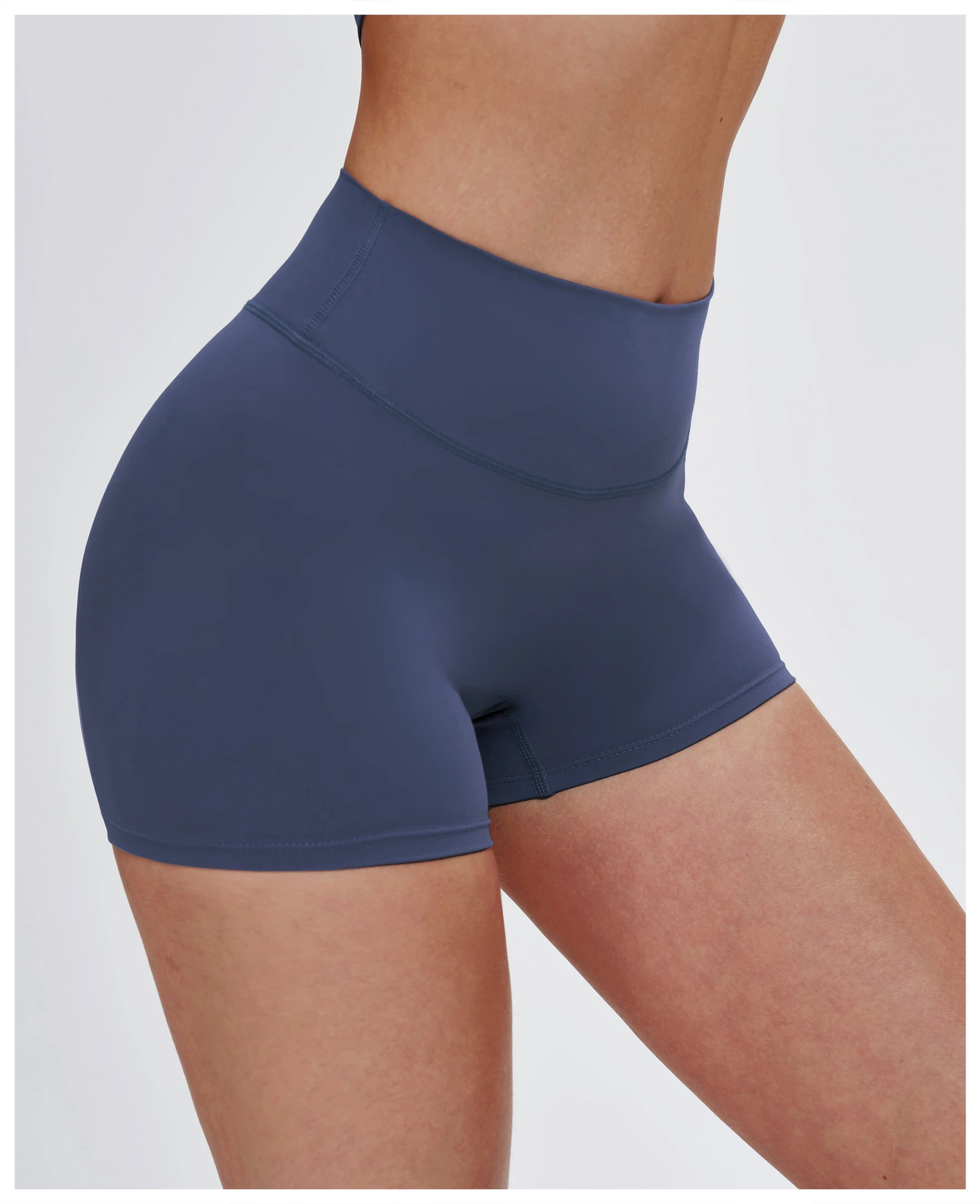 Premium Brushed High-Waisted Yoga Shorts - Tummy Control Fitness Biker Shorts