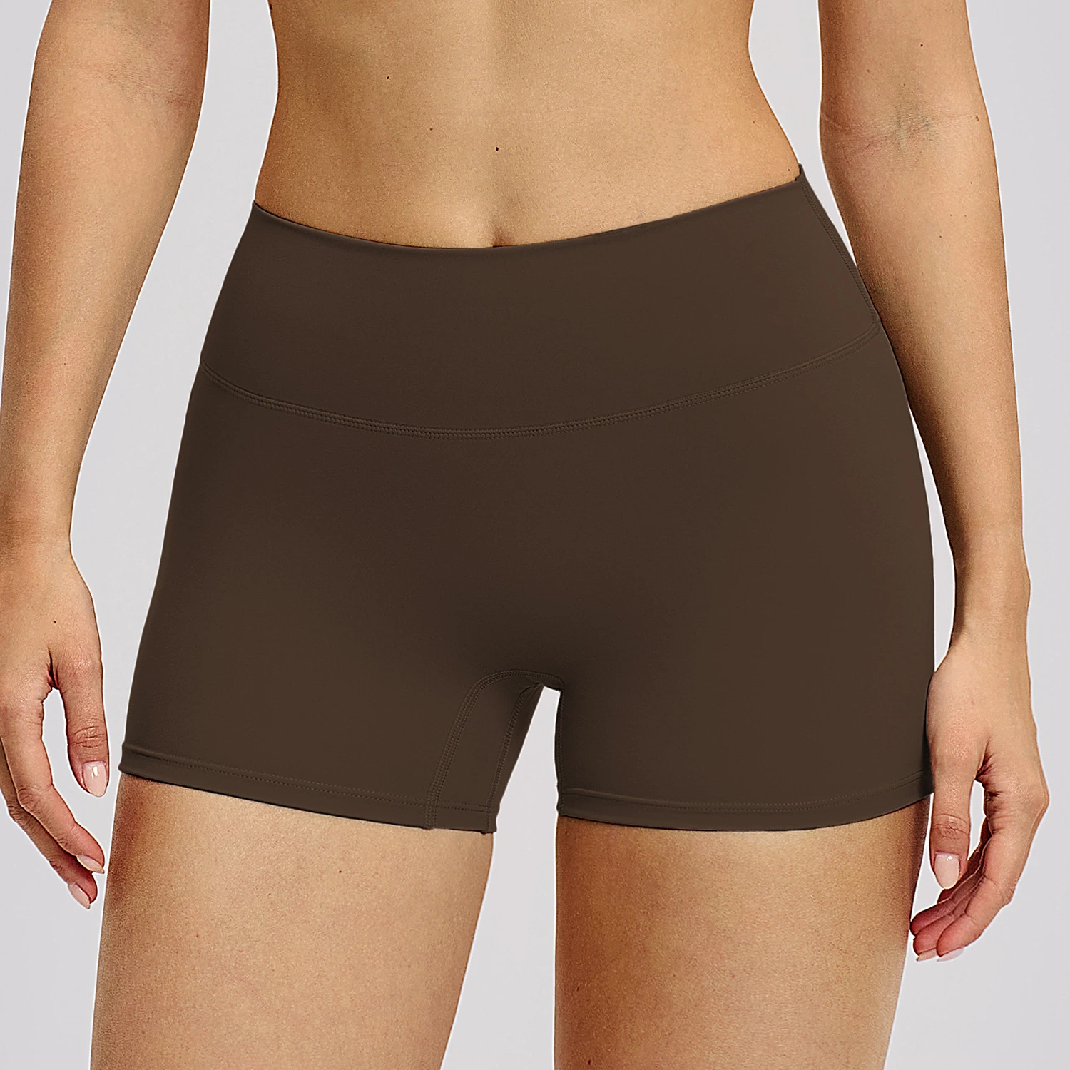 Premium Brushed High-Waisted Yoga Shorts - Tummy Control Fitness Biker Shorts