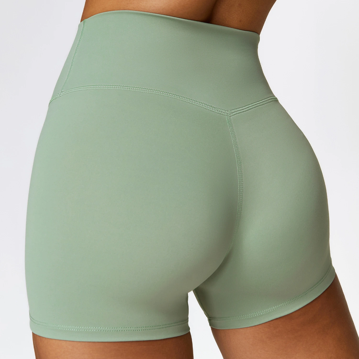 Premium Brushed High-Waisted Yoga Shorts - Tummy Control Fitness Biker Shorts