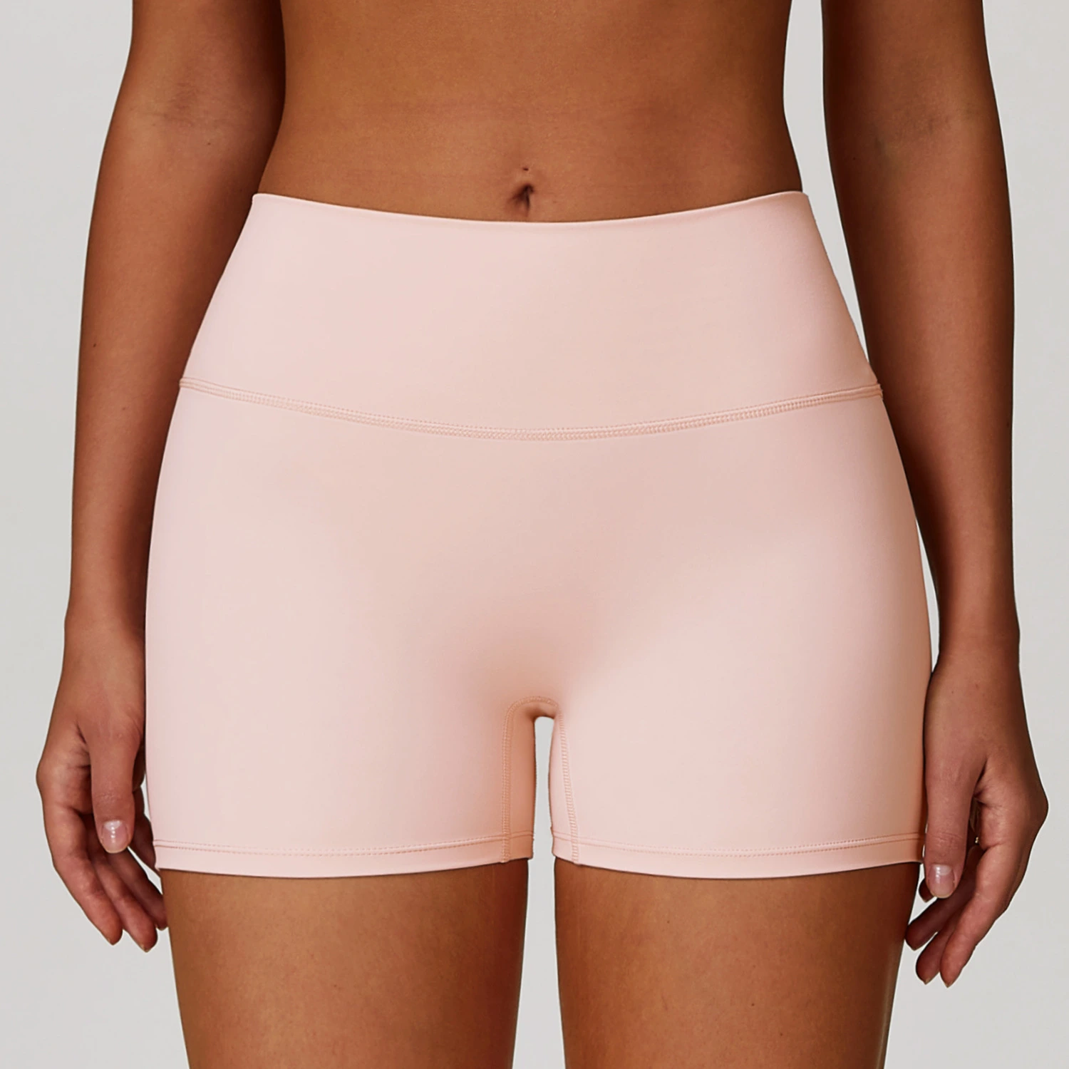 Premium Brushed High-Waisted Yoga Shorts - Tummy Control Fitness Biker Shorts