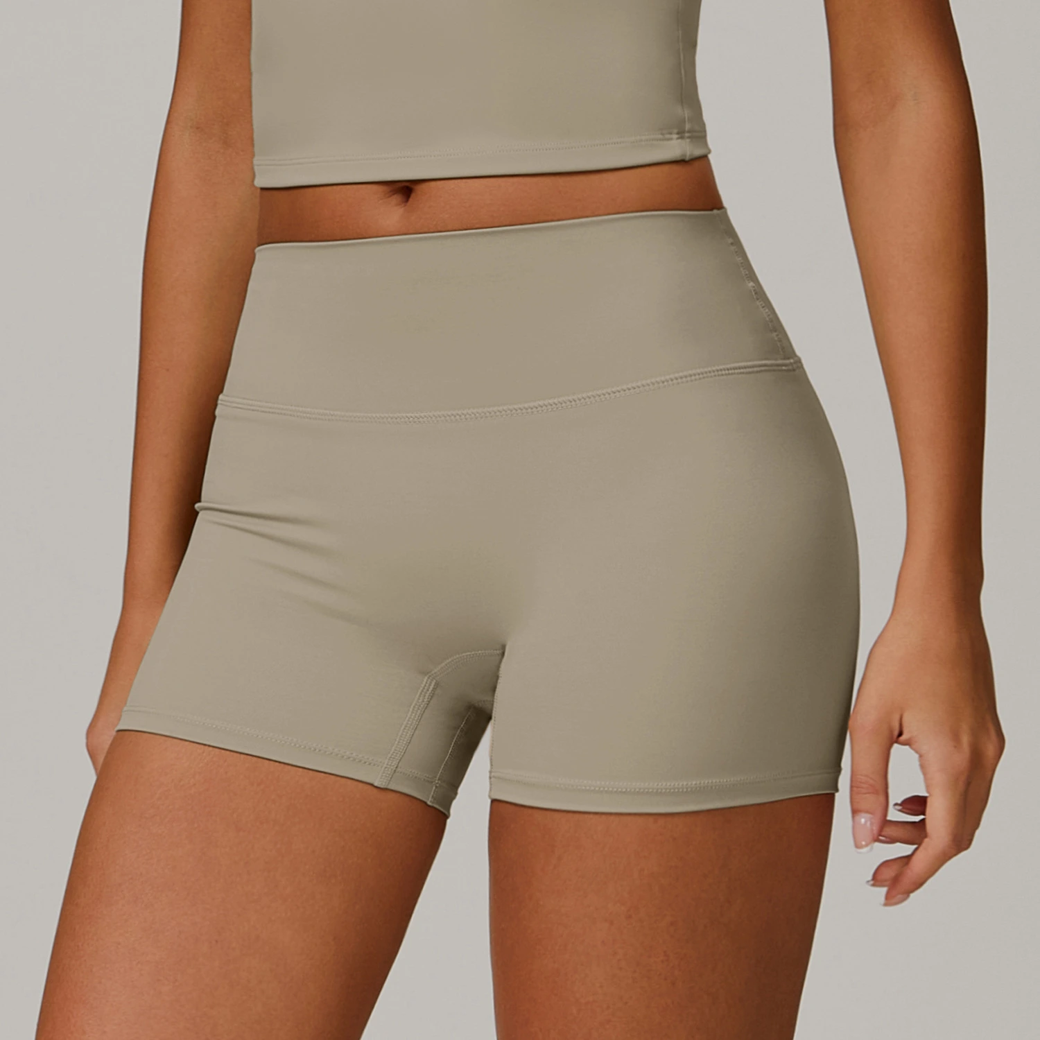 Premium Brushed High-Waisted Yoga Shorts - Tummy Control Fitness Biker Shorts