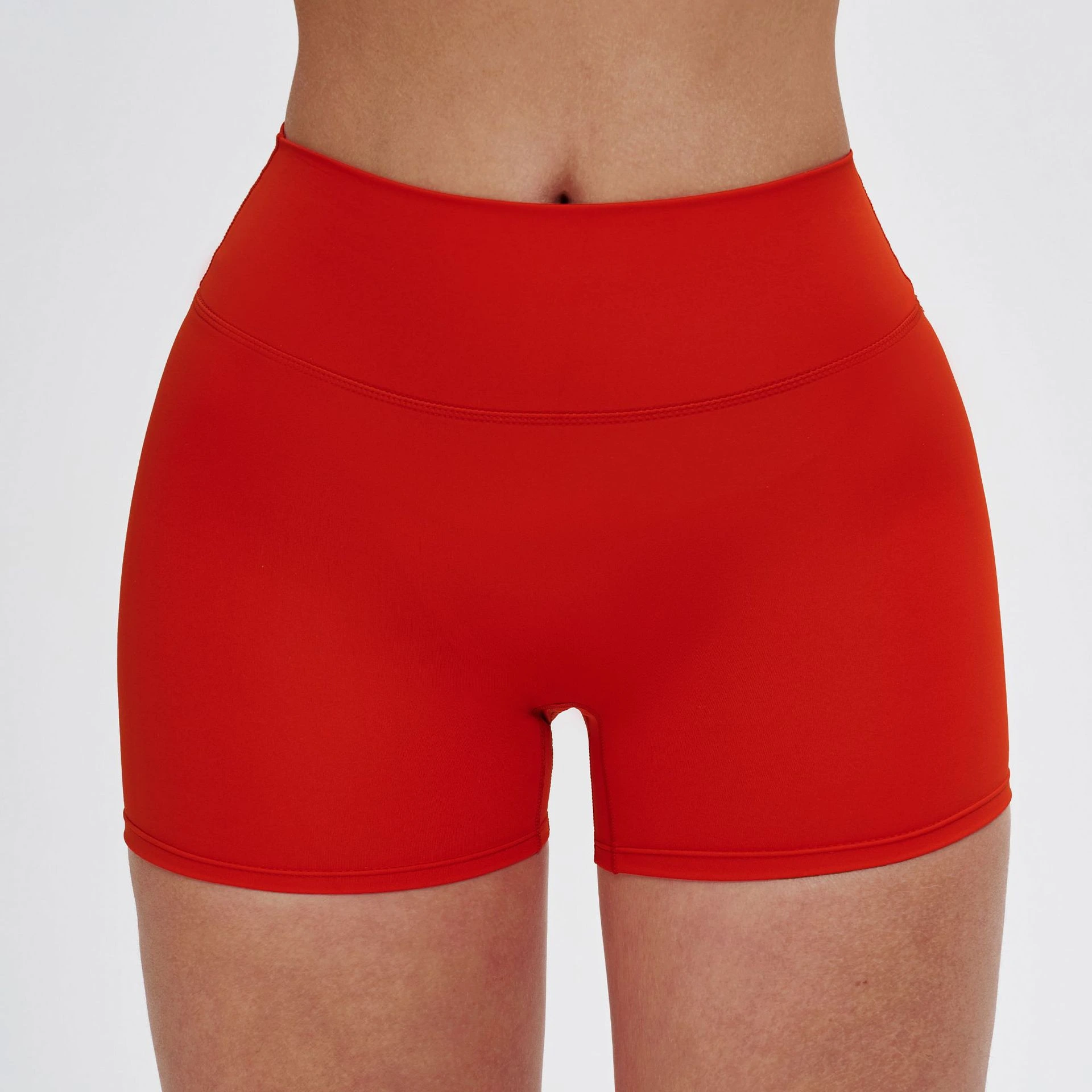 Premium Brushed High-Waisted Yoga Shorts - Tummy Control Fitness Biker Shorts