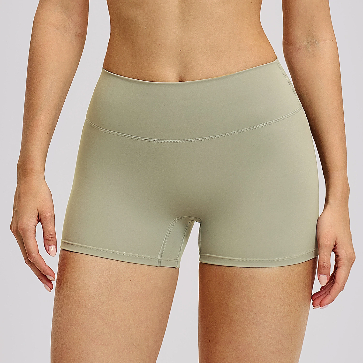 Premium Brushed High-Waisted Yoga Shorts - Tummy Control Fitness Biker Shorts