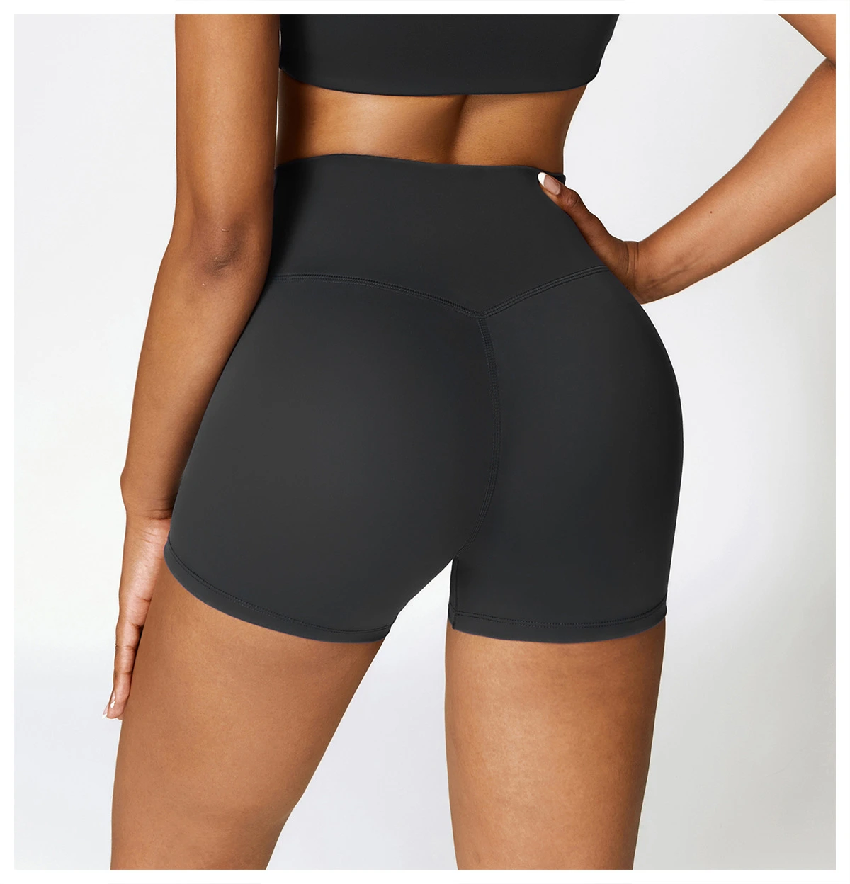 Premium Brushed High-Waisted Yoga Shorts - Tummy Control Fitness Biker Shorts