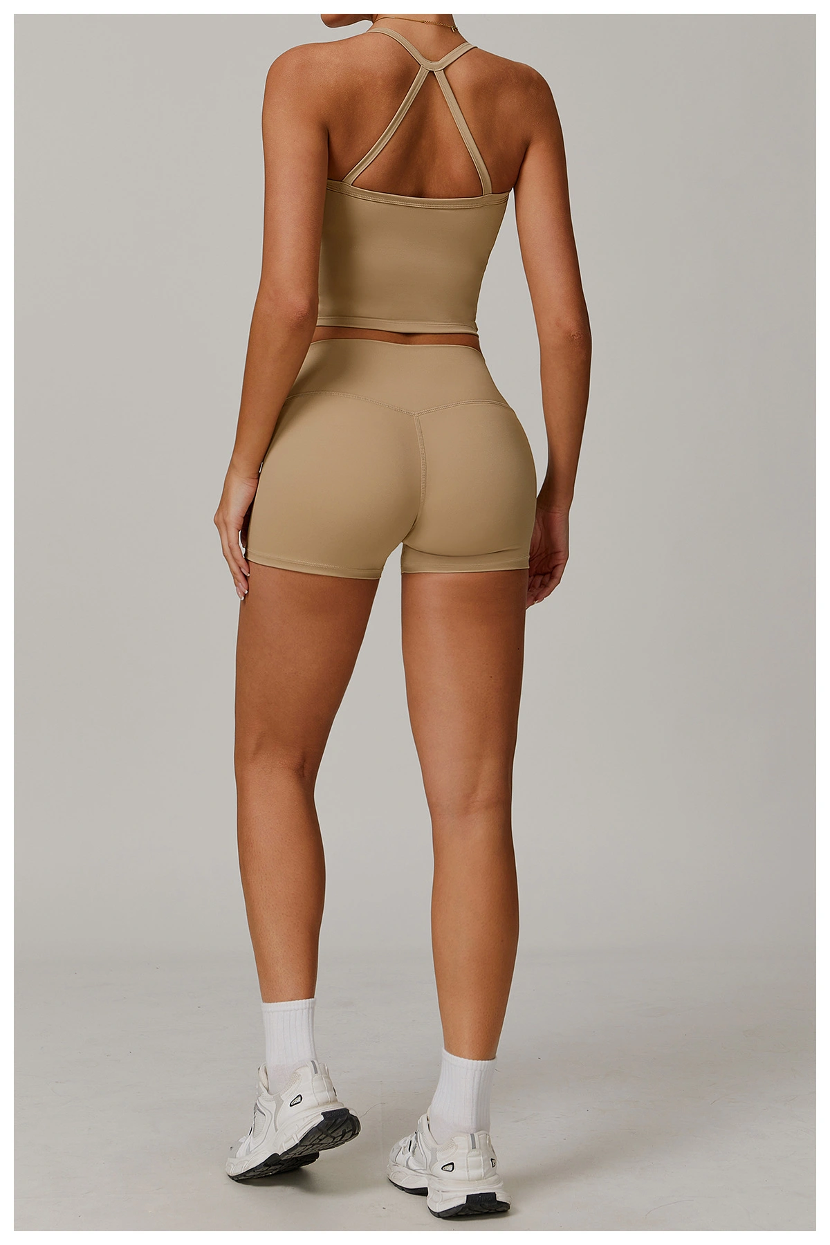 Premium Halter Neck Yoga Set - Custom High-Elasticity Fitness Vest and Shorts Duo