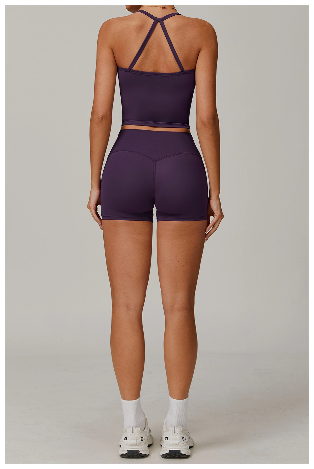 Premium Halter Neck Yoga Set - Custom High-Elasticity Fitness Vest and Shorts Duo