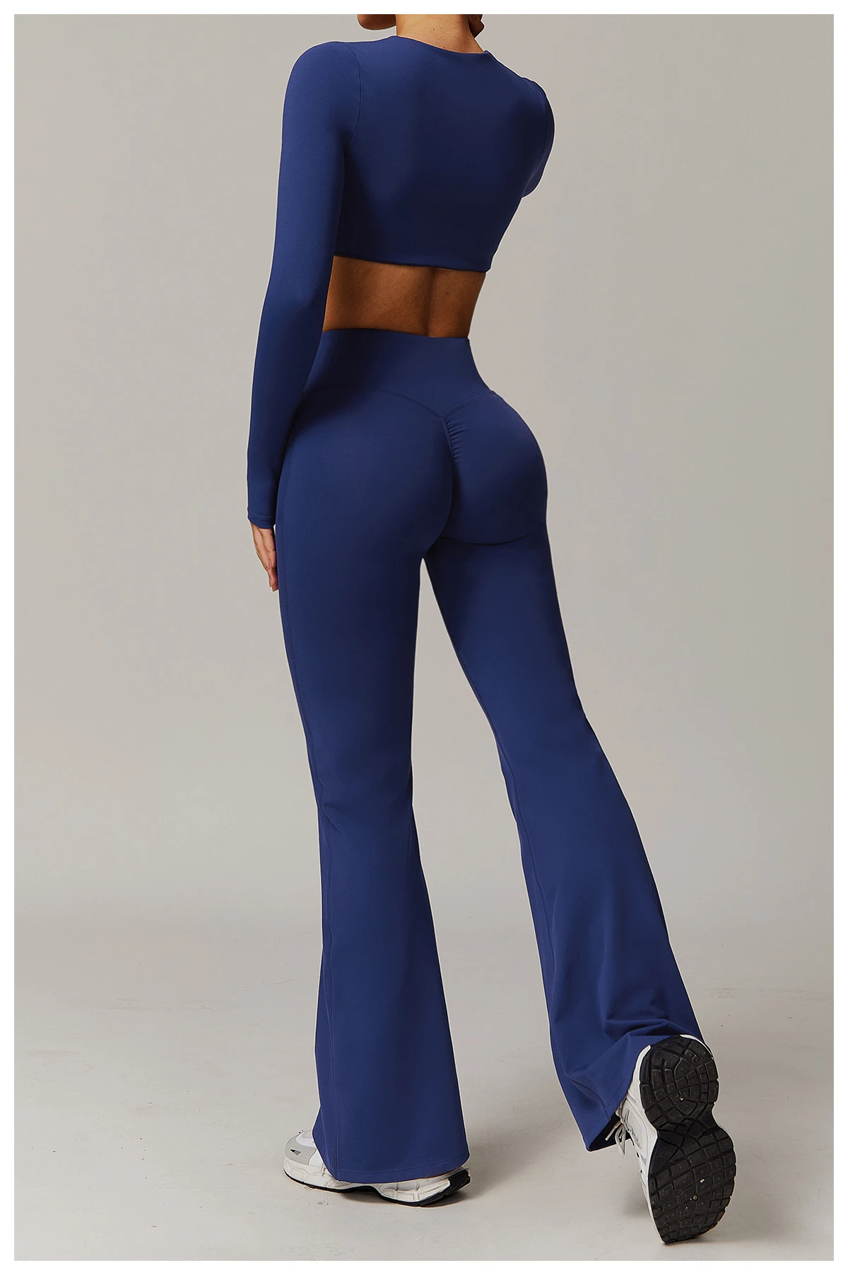 Premium High-Waisted Flared Yoga Pants - 4-Needle 6-Thread Fitness Leggings