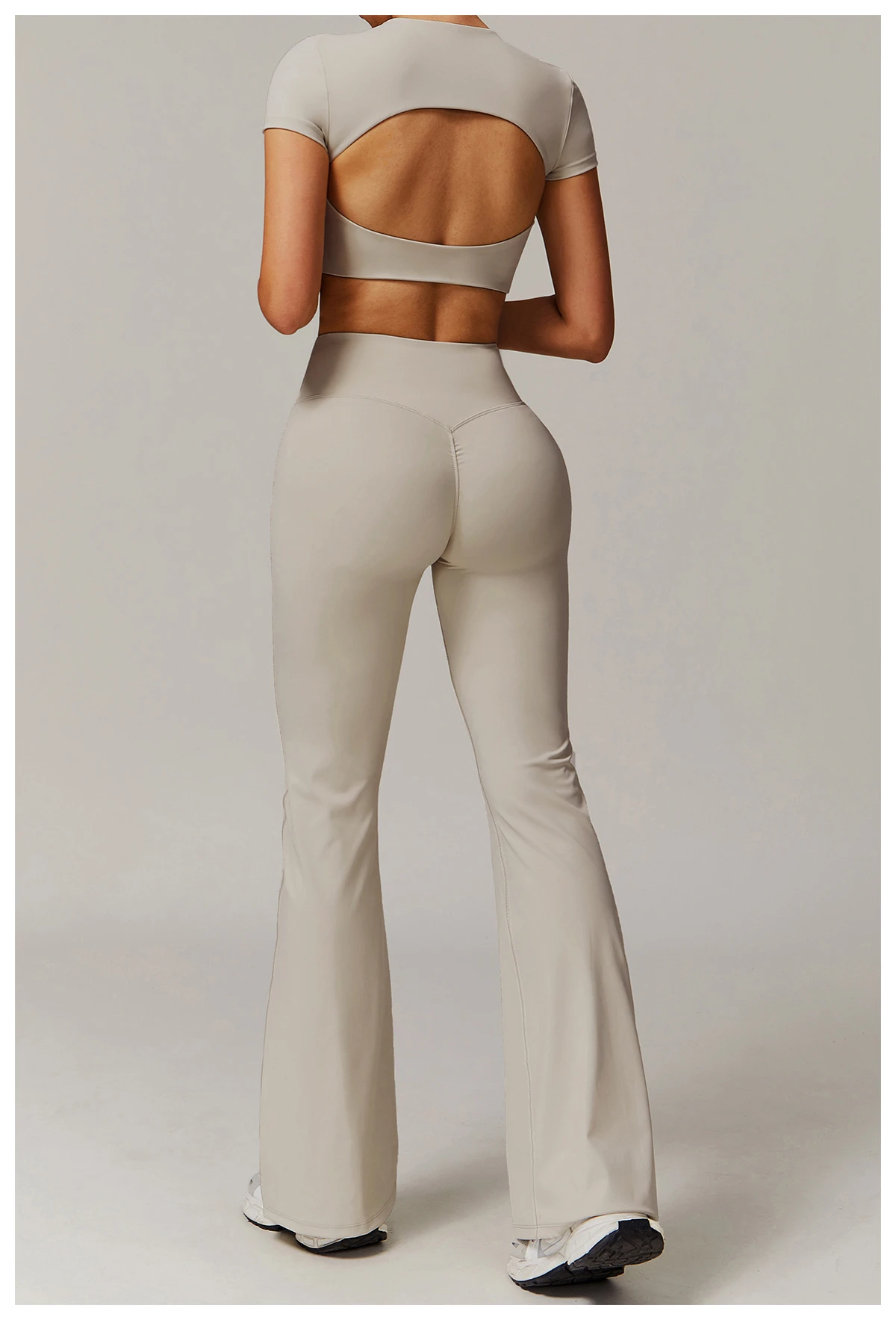 Premium High-Waisted Flared Yoga Pants - 4-Needle 6-Thread Fitness Leggings