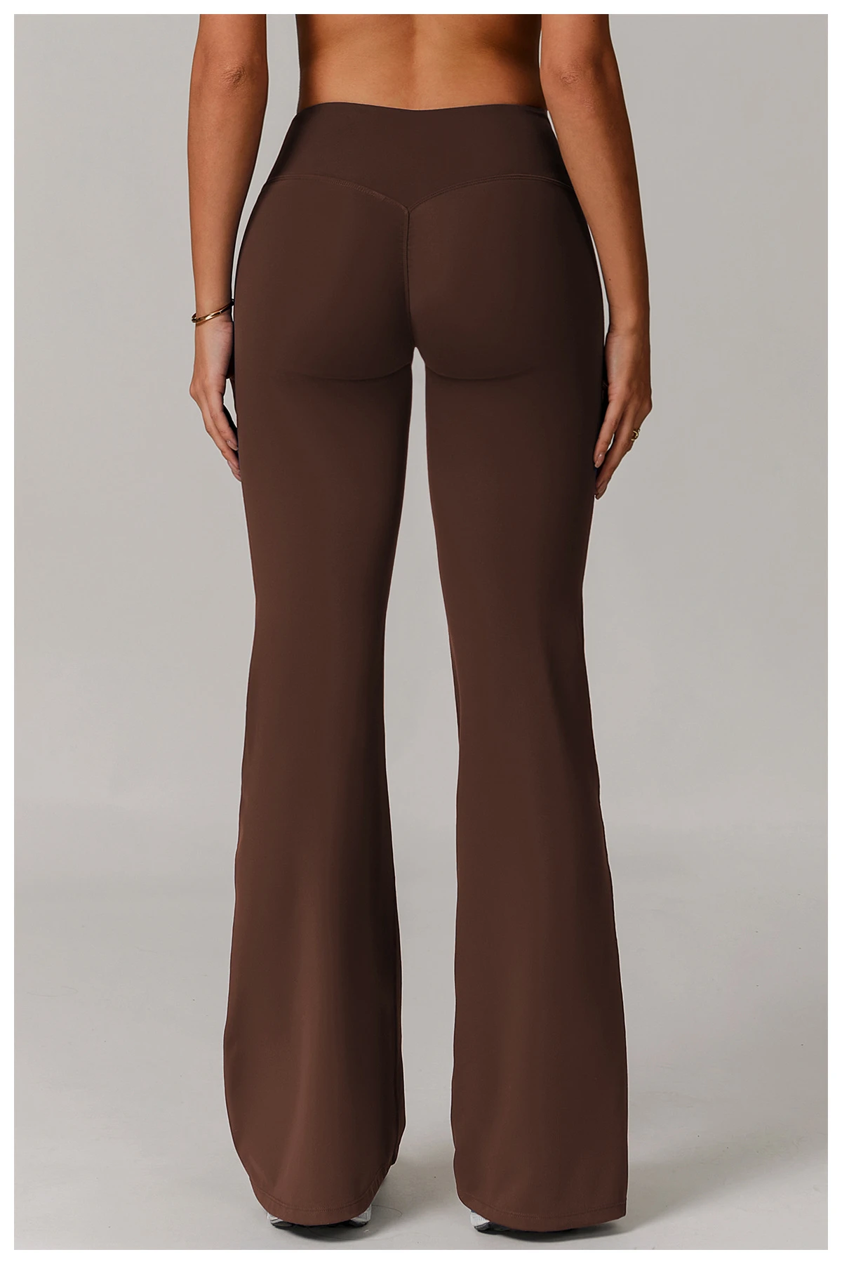 Premium High-Waisted Flared Yoga Pants - 4-Needle 6-Thread Fitness Leggings