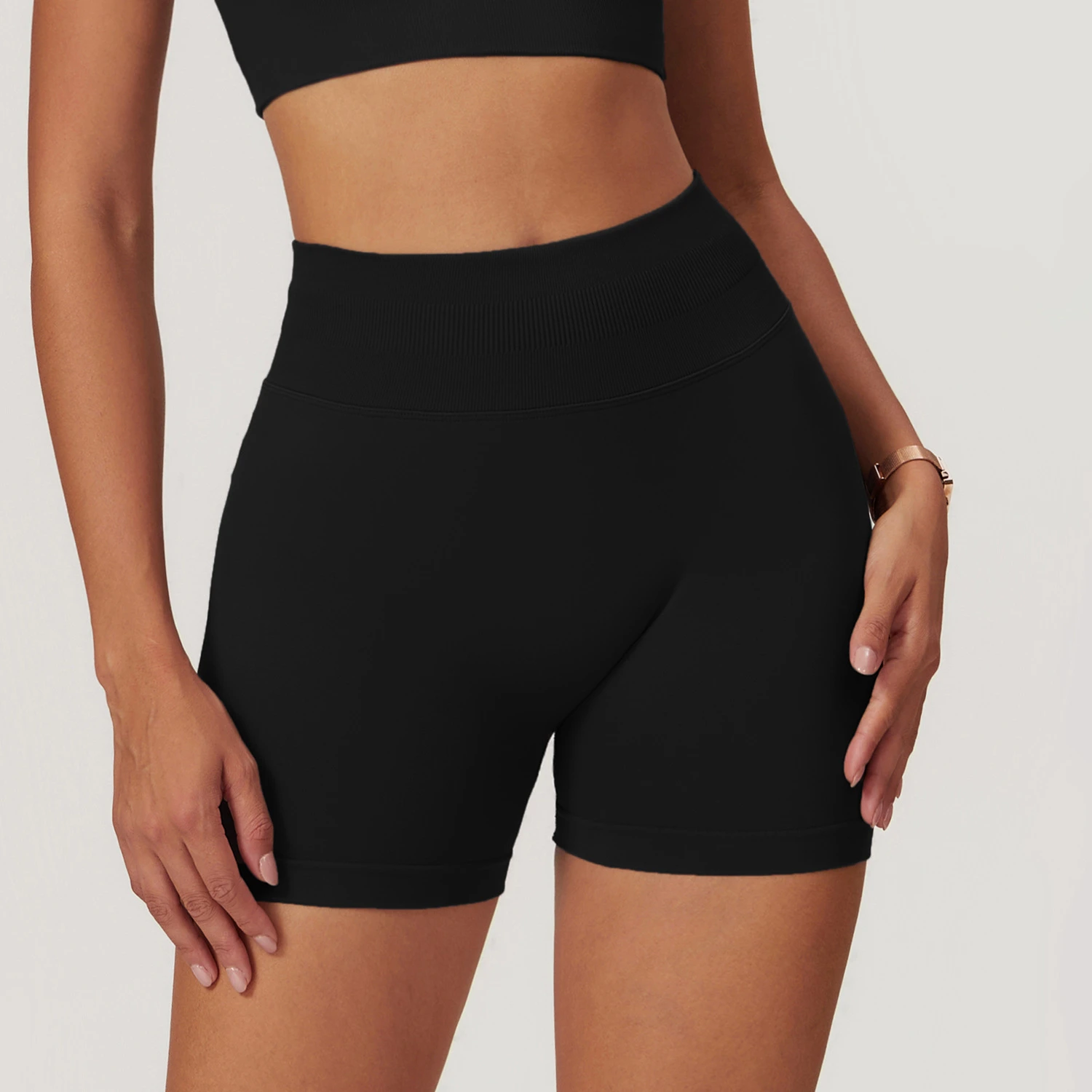Premium Seamless High-Waisted Yoga Shorts - Sculpting Quick-Dry Fitness Shorts