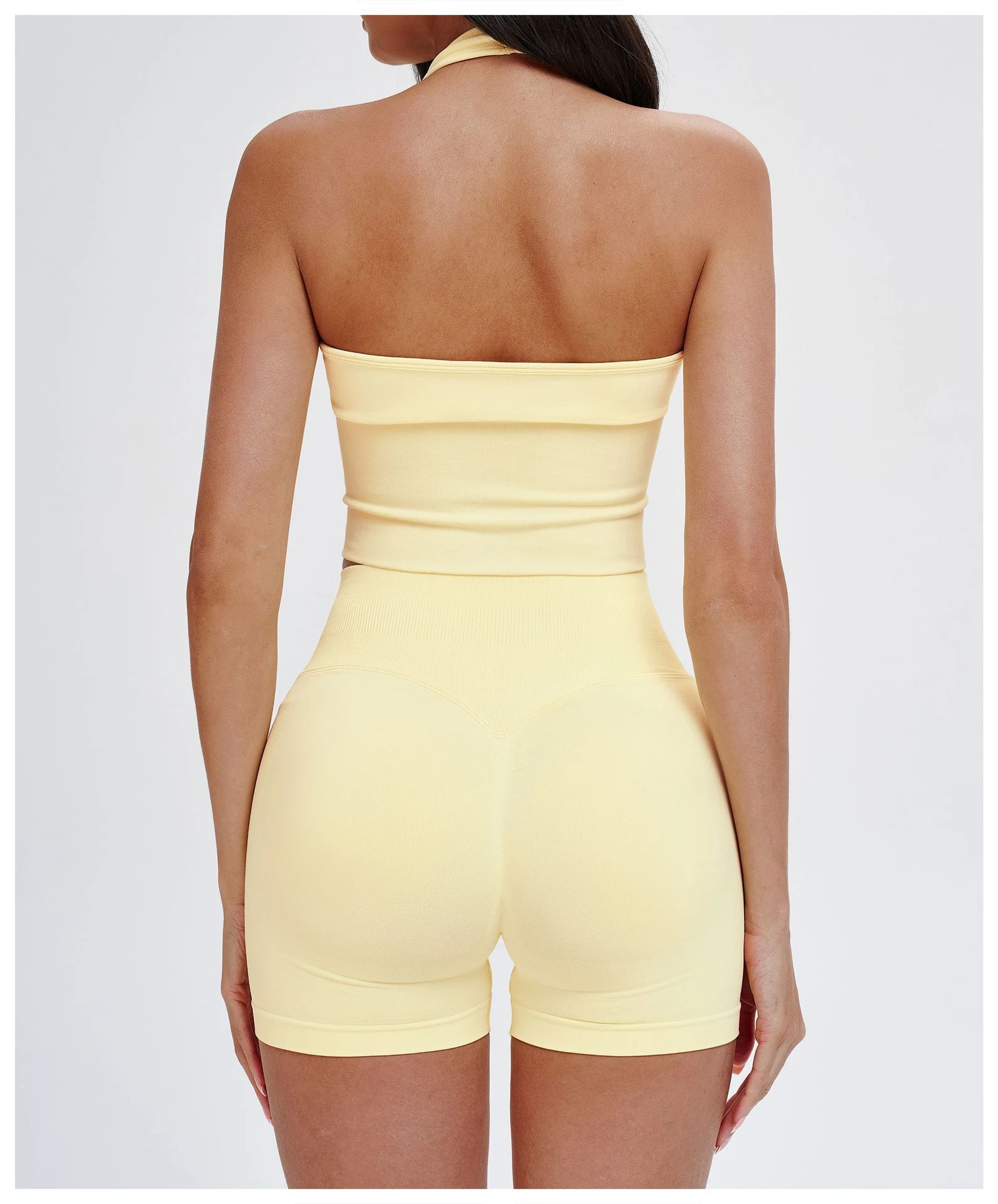 Seamless Halter Neck Yoga Bra - Shockproof Breathable Fitness Top