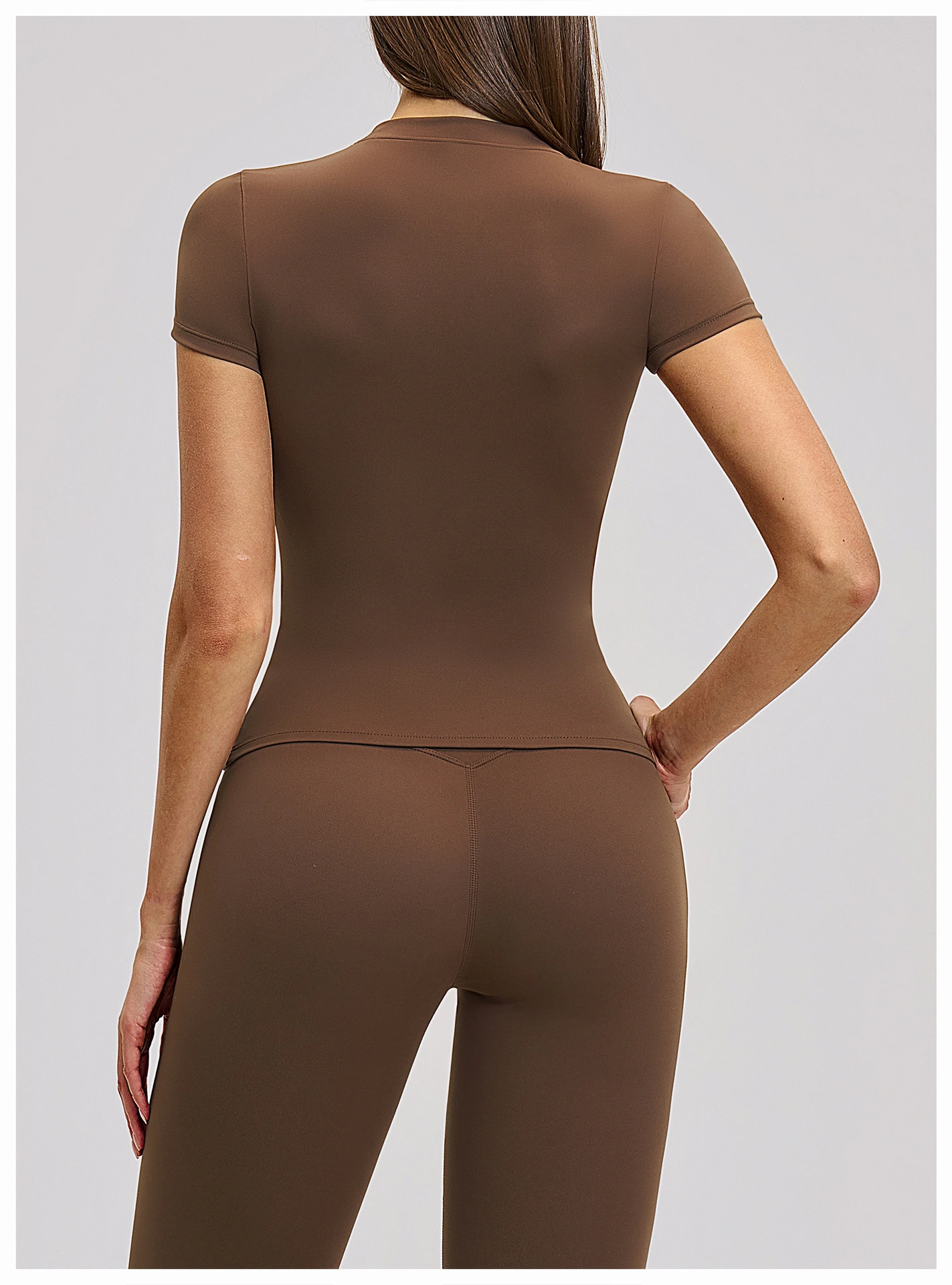 Slim Fit Crew Neck Active Short Sleeve Top