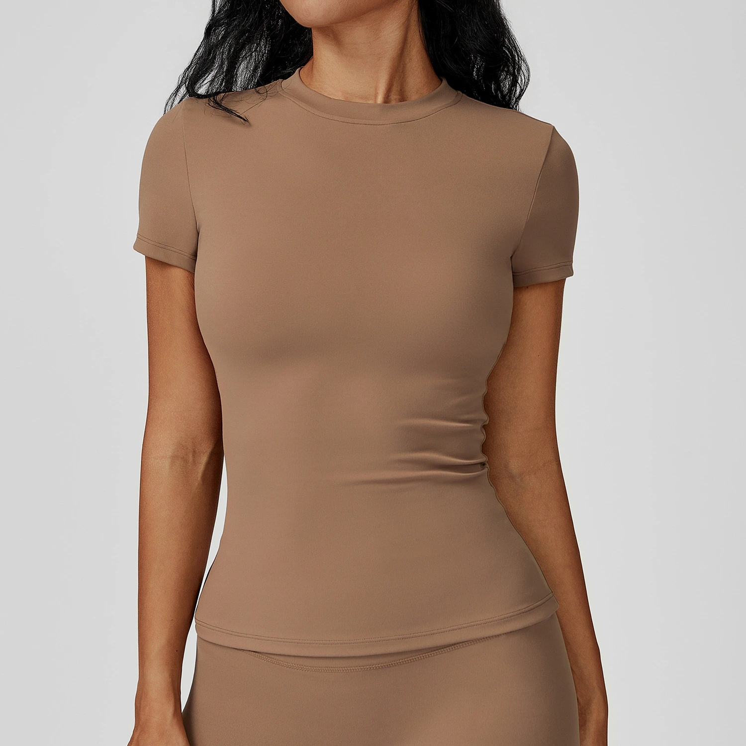 Slim Fit Crew Neck Active Short Sleeve Top