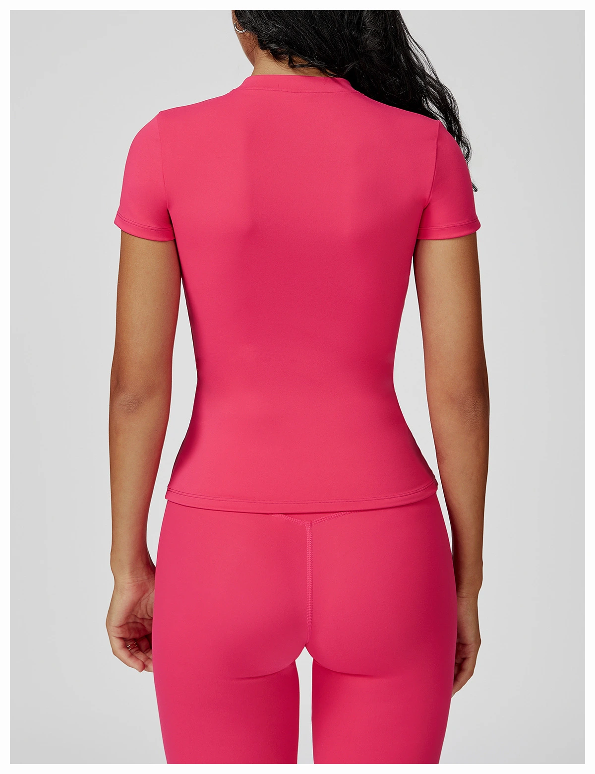 Slim Fit Crew Neck Active Short Sleeve Top