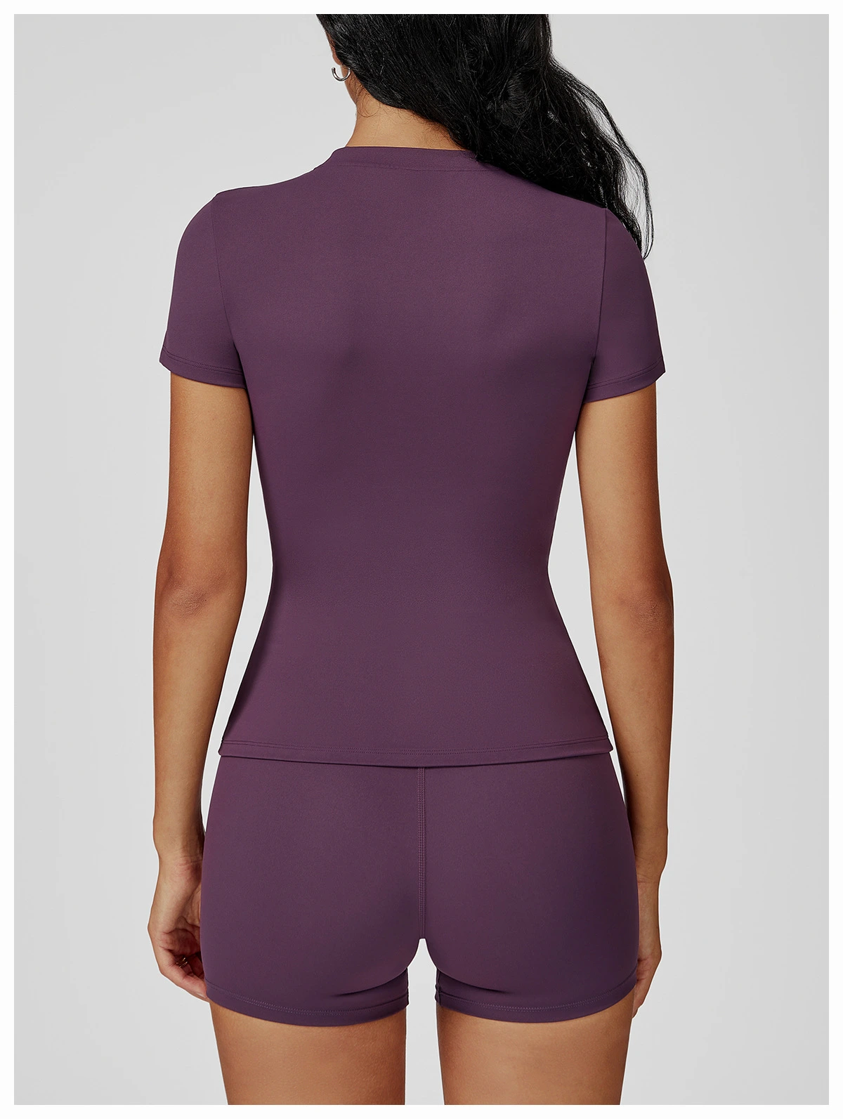 Slim Fit Crew Neck Active Short Sleeve Top