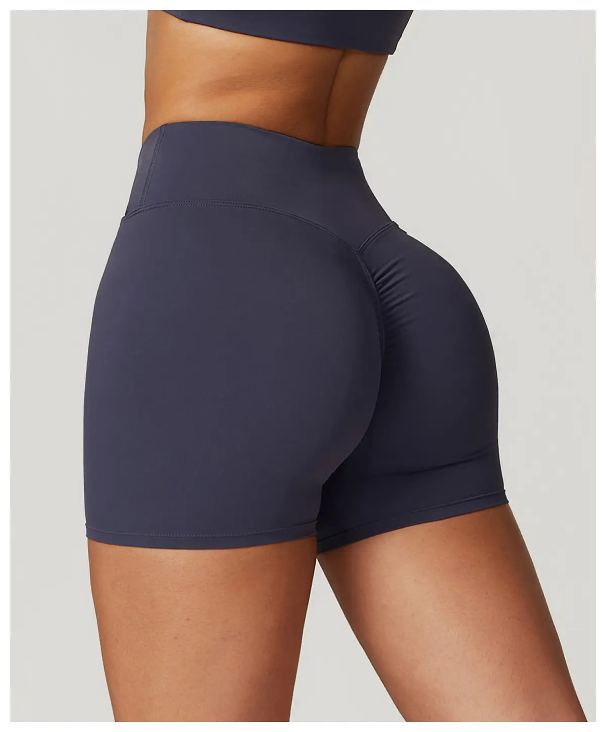 V-Cross High Waist Recycled Nylon Yoga Shorts | OUYI Activewear