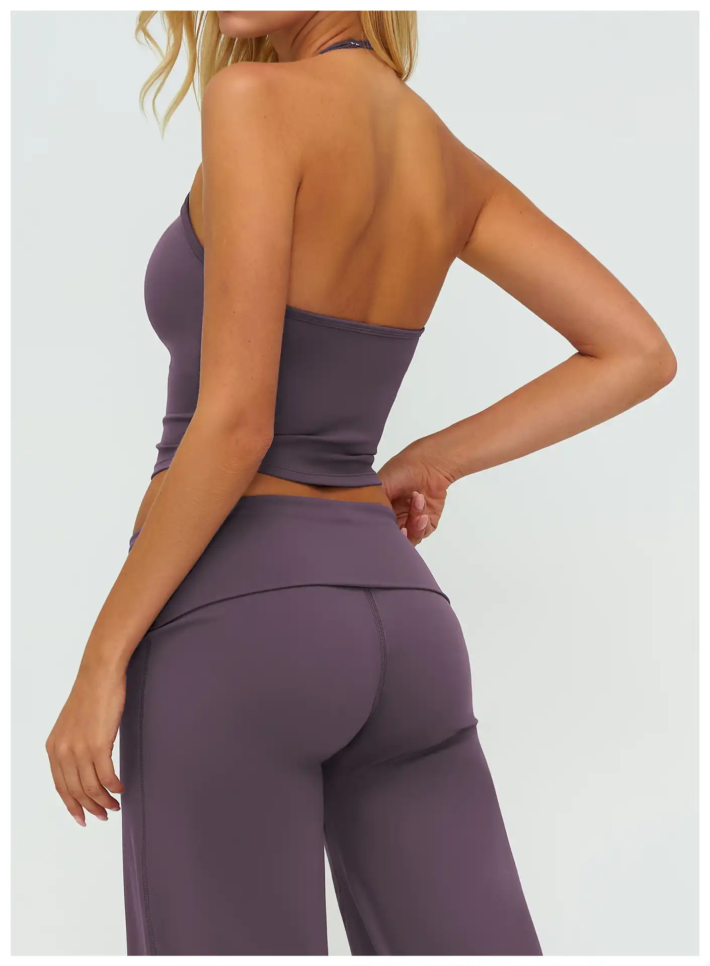 V-Neck Halter Brushed Yoga Tank Manufacturer | Custom Activewear Factory