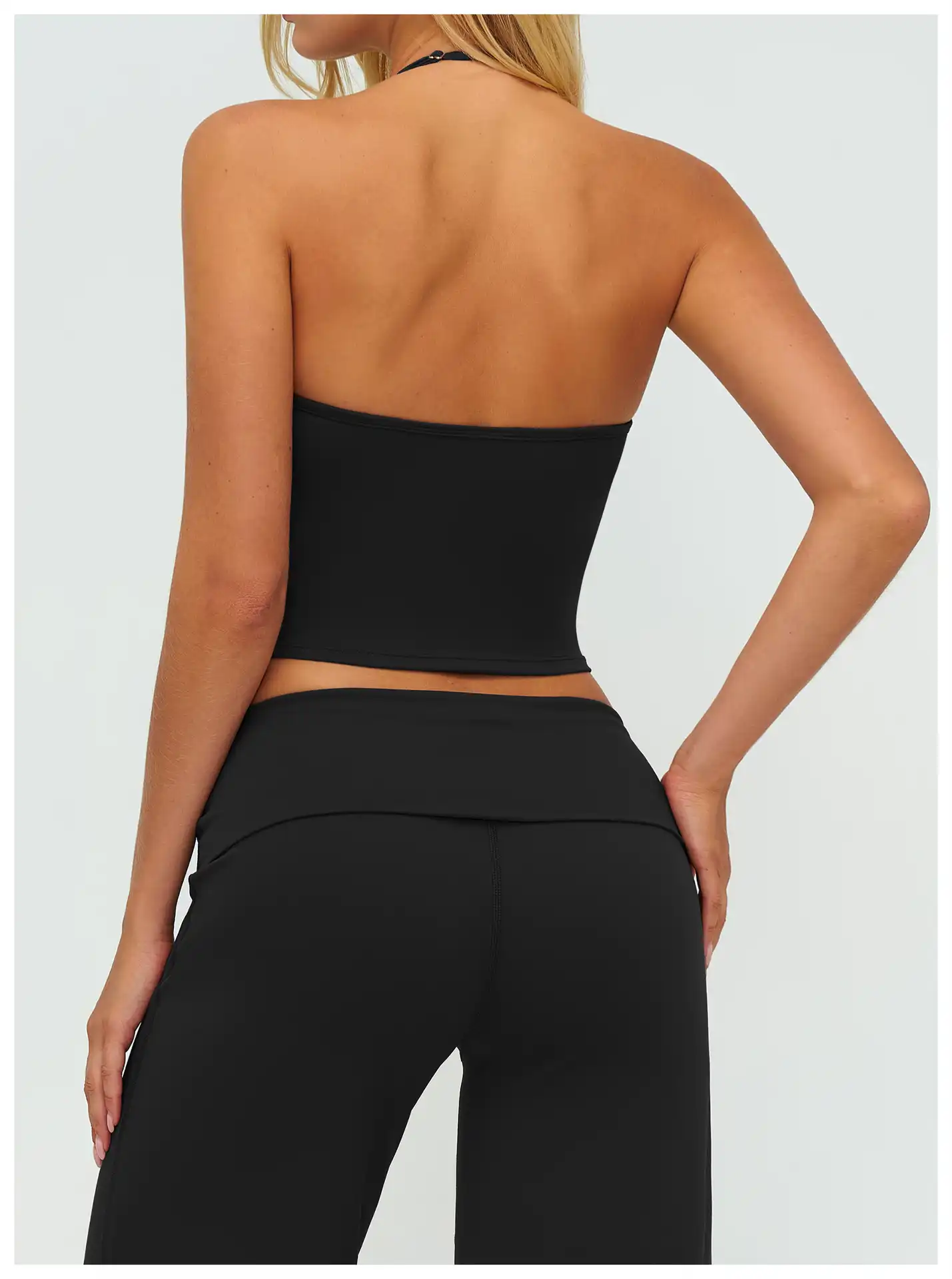 V-Neck Halter Brushed Yoga Tank Manufacturer | Custom Activewear Factory